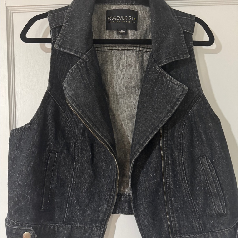 Forever 21 Charcoal Denim Vest